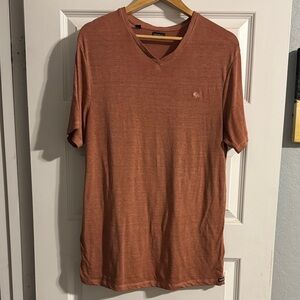Buffalo David Bitton Men's V-Neck Tee in Rust Brown